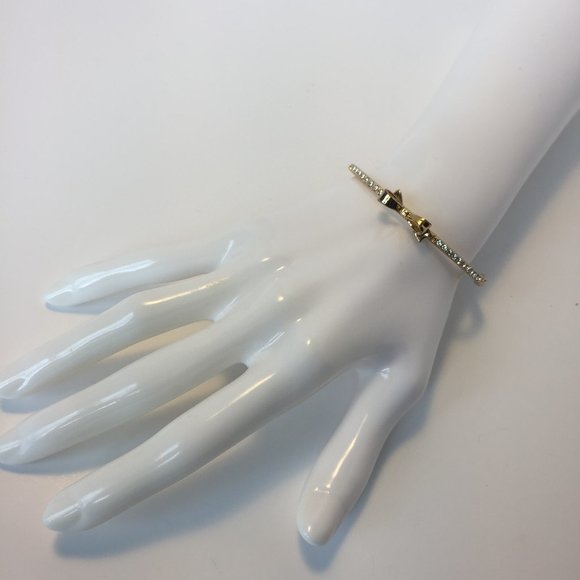Kate Spade Gold Pave Bow Bangle Bracelet - Picture 4 of 8